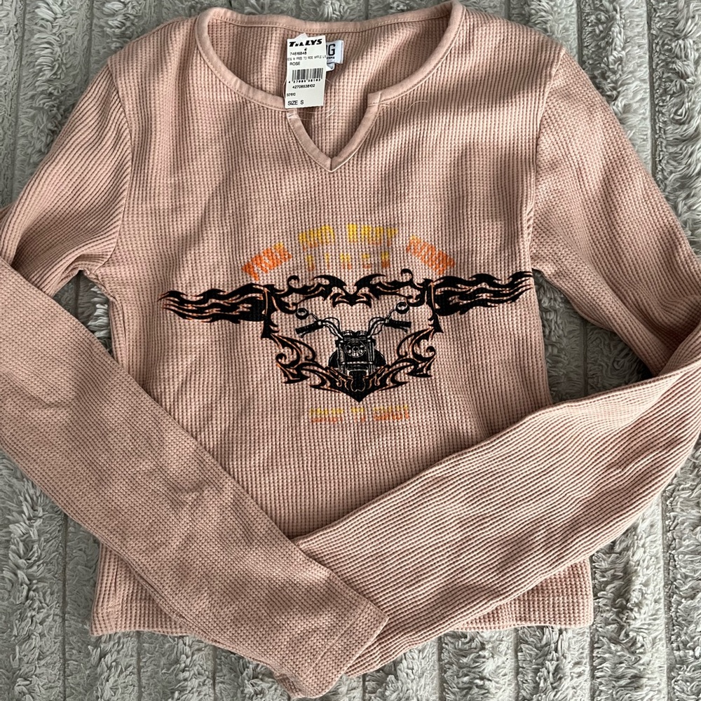 BDG tan Graphic Long Sleeve Tee